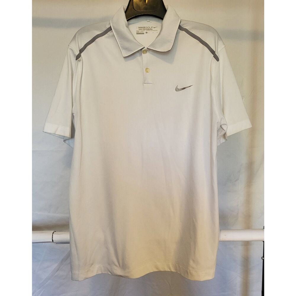 Nike Golf Dri-Fit Essential Performance Polo Shirt White Size Large Standard Fit